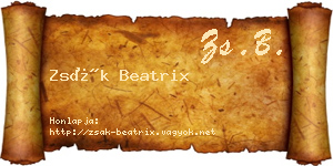 Zsák Beatrix névjegykártya