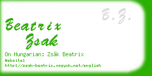 beatrix zsak business card